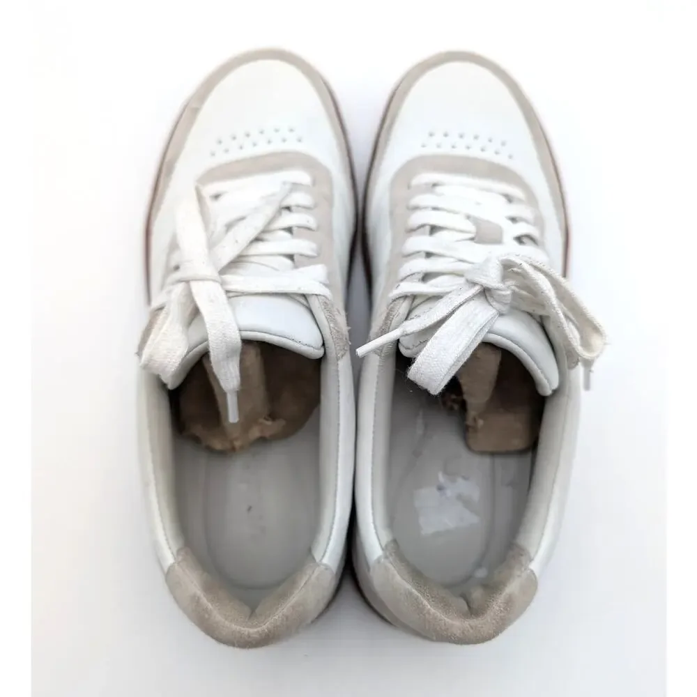 Vince Noel Low Top Sneaker Shoes Lace-Up Round Toe Men's White Size US8M EU41